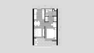 Планировка кондомониума 1 спальня в ЖК THE OZONE OASIS CONDOMINIUM PHASE II № 11010