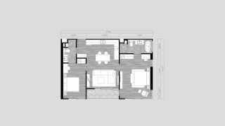 Планировка кондомониума 2 спальни в ЖК THE OZONE OASIS CONDOMINIUM PHASE II № 11013